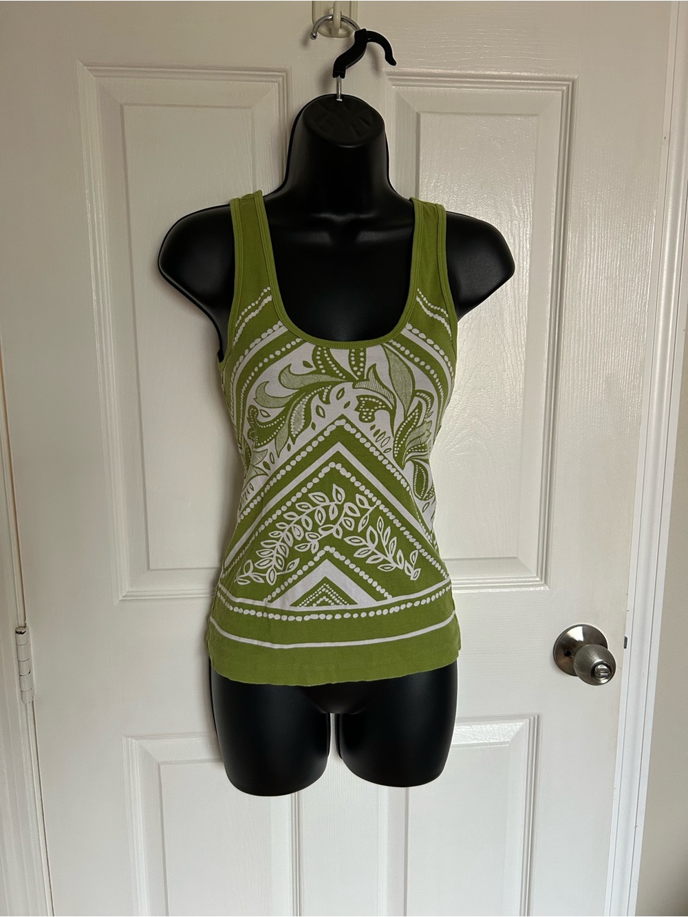 Banana Republic Olive Green Tank with White Print
